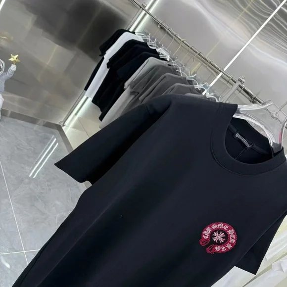 Chrome Hearts Black Tee with Pink Embroidery